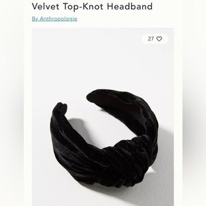 Black Velvet Top-Knot Headband Anthropologie